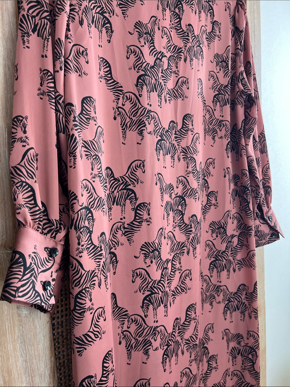 Zara Rust-Brown Zebra Print Maxi Shirt Dress with Brown Belt - Picture 6 of 6